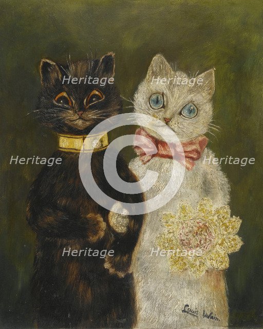 The Bride and Groom. Artist: Wain, Louis (1860-1939)