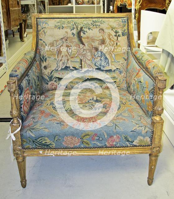 Embroidered Back and Seat for Chair, late 1600s. Creator: Unknown.