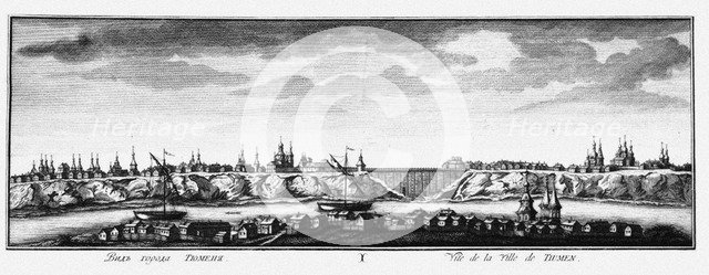 View of Tyumen, ca 1735. Artist: Lürsenius, Johann Wilhelm (1704-1771)