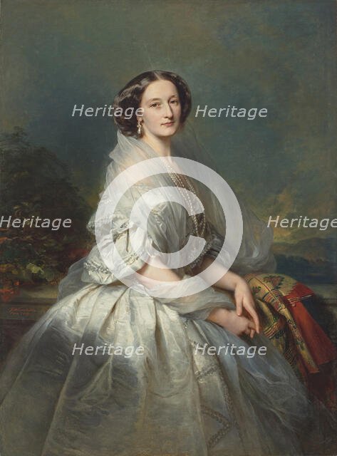 Portrait of Elzbieta (Eliza) Krasinska, née Branicka (1820-1876), 1857. Creator: Winterhalter, Franz Xavier (1805-1873).