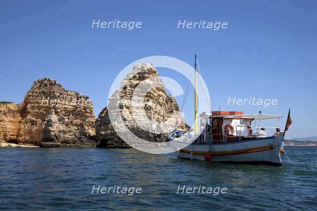 The cliffs at Praia de Dona Ana, Portugal, 2009. Artist: Samuel Magal