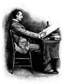 Eve's Ransom...He amused himself with sketching ideal cottages, 1895. Creator: George Meisenbach.