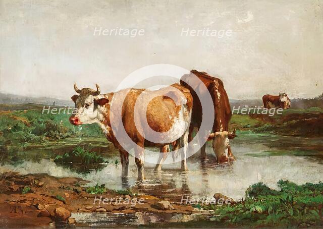 Landscape with Cows, before 1870. Creator: Alexandre Thiollet.