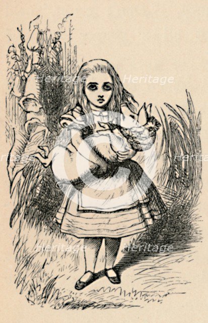 'Alice holding a pig in her arms', 1889. Artist: John Tenniel.