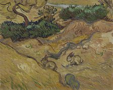 Landscape with Rabbits , 1889. Creator: Gogh, Vincent, van (1853-1890).