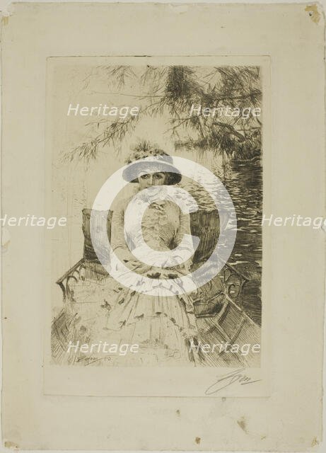 On the Thames, 1883. Creator: Anders Leonard Zorn.