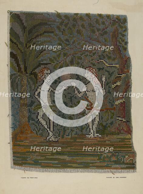 Adam & Eve Embroidered Picture, c. 1941. Creator: Frank Gray.
