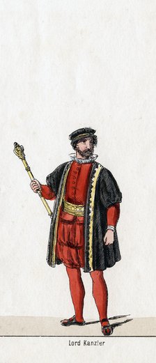 Lord Chancellor, costume design for Shakespeare's play, Henry VIII, 19th century. Artist: Unknown
