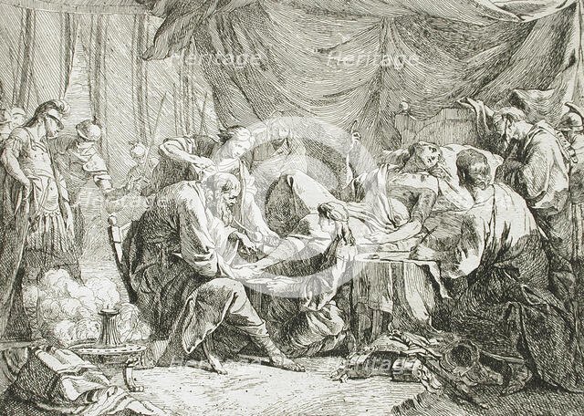Wounded Antiochus after His Fall Dictating His Will, 1738. Creator: Noël Hallé.