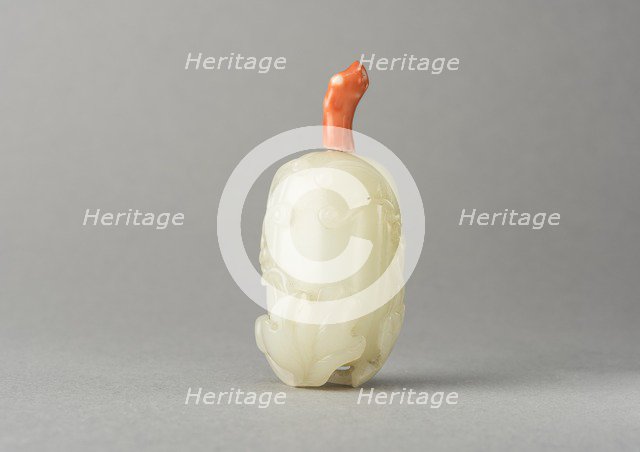 Jade snuff bottle, China, Qing dynasty, 1644-1911. Creator: Unknown.