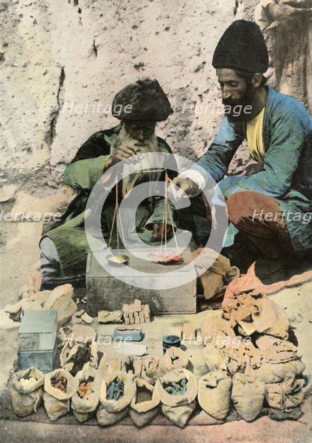 'Teheran. Epicier Droguiste Sur La Place Royale', (Apothecary on the Royal Square), 1900. Creator: Unknown.