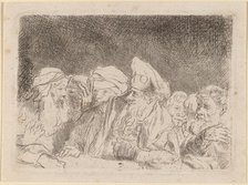 The Pharisees Debating (Fragment from the Hundred Guilder Print), c. 1649. Creator: Rembrandt Harmensz van Rijn.