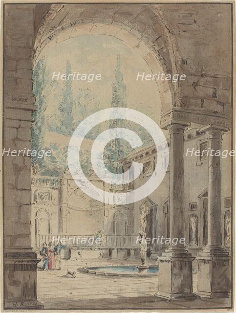 Courtyard of the Villa Pliniana. Creator: Hubert Robert.