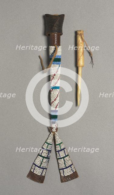 Bone Awl with Beaded Case, late 1800s. Creator: Unknown.
