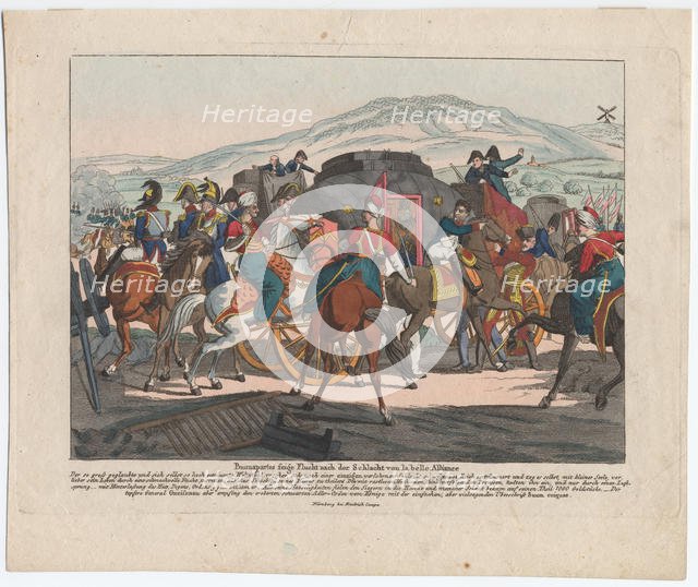 The Flight of Napoleon after the Battle of Waterloo. Artist: Campe, August Friedrich Andreas (1777-1846)