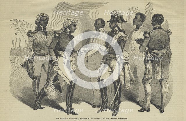The Emperor Soulouque, Faustin I., of Haiti, and his Cabinet Ministers, 1859. Creator: Unknown.