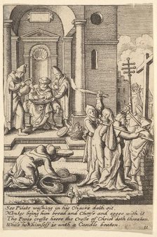 The washing of hands, 1625-77. Creators: Wenceslaus Hollar, Unknown.