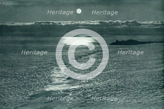 'The Barne Glacier: A Crevasse With A Thin Snow Bridge', c1910–1913, (1913).  Artist: Herbert Ponting.