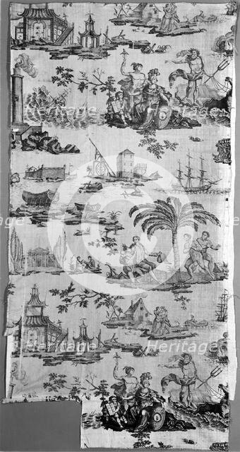 Neptune or L'Empire de la Mer (Neptune or the Empire of the Sea) (Furnishing Fabric), c. 1795. Creator: Petitpierre et Cie.
