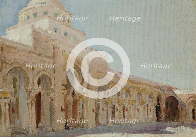 The Great Mosque of Kairouan-Tunis. The Cycle: "From the Travel to Tunis", 1911. Creator: Jan Ciaglinski.