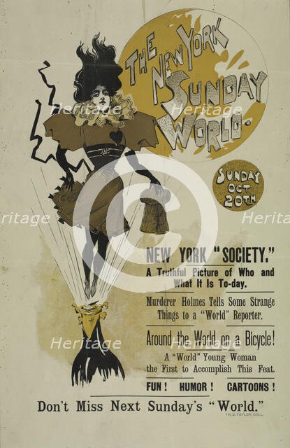 The New York Sunday world. Sunday Oct 20th. 1895, c1893 - 1897. Creator: Unknown.