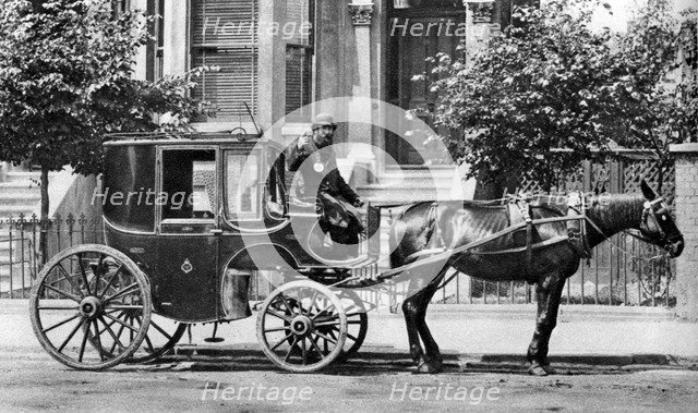 A horse-drawn carriage, London, 1926-1927. Artist: Unknown