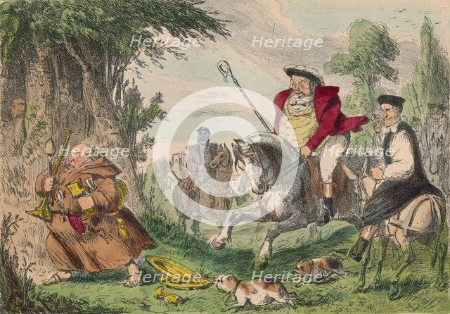 Henry VIII Monk Hunting, 1850. Artist: John Leech