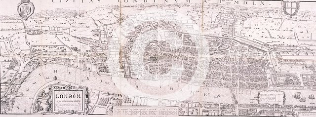 Map of London, c1560. Artist: Anon