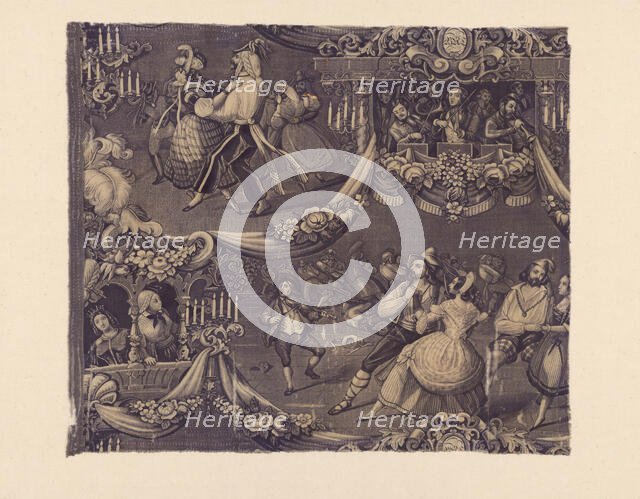 Le Bal (The Costume Ball) (Furnishing Fabric), France, 1827/40. Creator: Unknown.