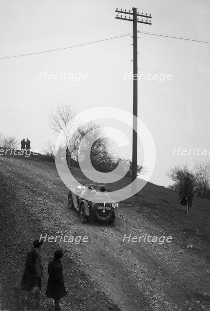 Miss EV Watson's MG J3 climbing Nailsworth Ladder, Sunbac Colmore Trial, Gloucestershire, 1934. Artist: Bill Brunell.