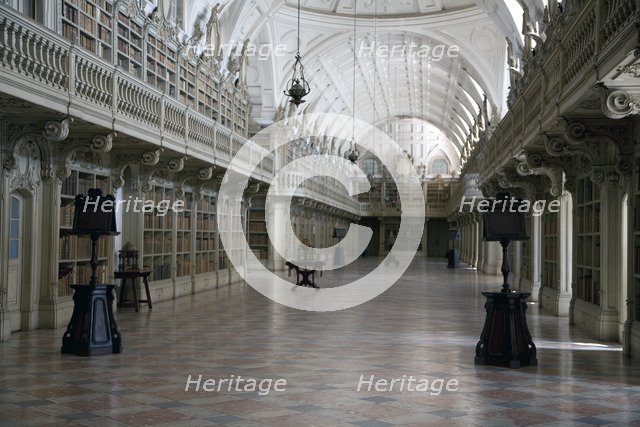 The library in the Mafra National Palace (Palacio de Mafra), Mafra, Portugal, 2009. Artist: Samuel Magal