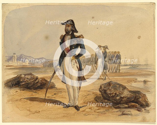 General with Troops in Background, n.d. Creator: Auguste Raffet.