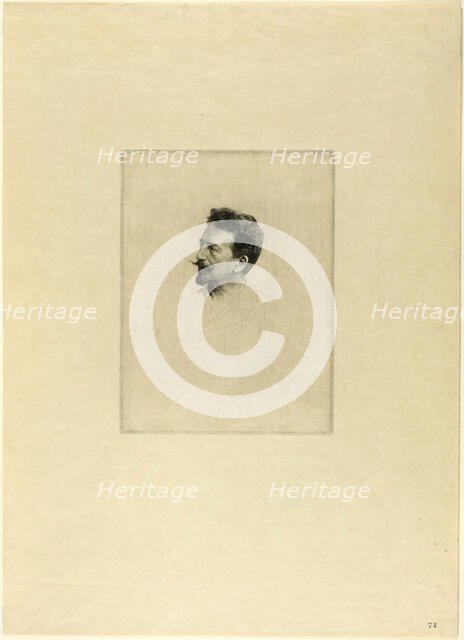 Portrait of Félicien Rops, c. 1895. Creator: Adrien Lambert Jean de Witte.