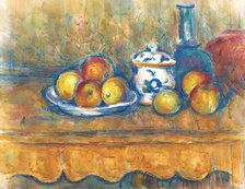 Still life with blue bottle, sugar bowl and apples, 1900-1906. Creator: Paul Cezanne.