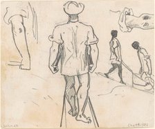 Studies of Peasants with Wheelbarrows [verso], 1870-1872. Creator: John Singer Sargent.