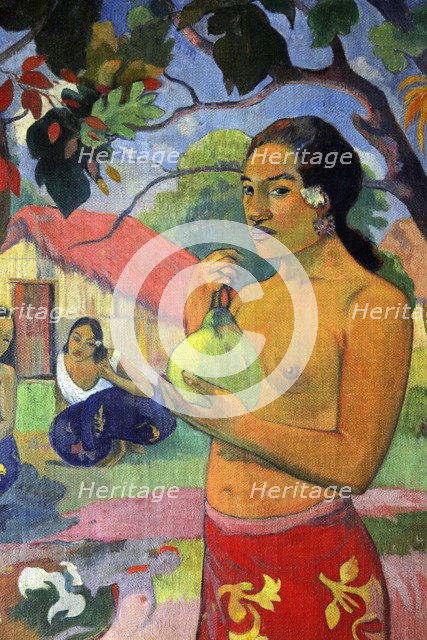 'Eu haere ia oe (Woman Holding a Fruit. Where Are You Going?)', 1893.  Artist: Paul Gauguin