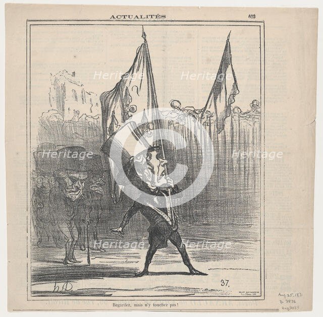 Regardez, mais n'y touchez pas!, 1871. Creator: Honore Daumier.