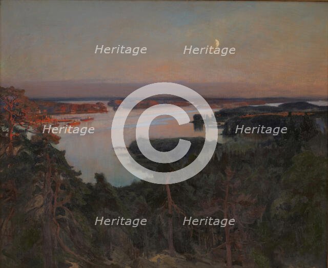 Summer Evening, Haiko Fiord , 1899. Creator: Edelfelt, Albert Gustaf Aristides (1854-1905).