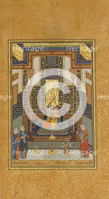 Marriage of Khusrau and Shirin, Folio 104 from a Khamsa (Quintet) of Nizami, A.H. 931/A.D. 1524-25. Creators: Sultan Muhammad Nur, Mahmud Muzahhib, Shaikh Zada.