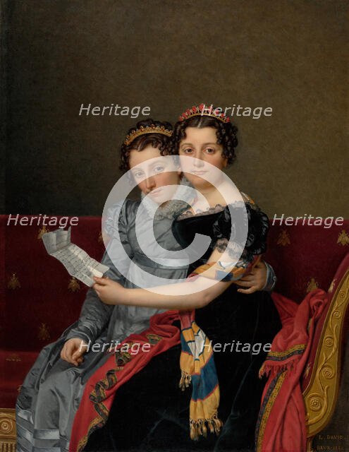 Portrait of the Sisters Zénaïde and Charlotte Bonaparte, 1821. Creator: Jacques-Louis David.