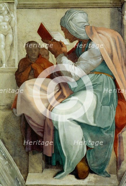 Prophets and Sibyls: Persian Sibyl (Sistine Chapel ceiling in the Vatican), 1508-1512. Creator: Buonarroti, Michelangelo (1475-1564).
