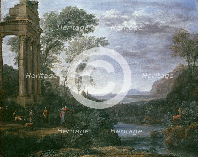 Landscape with Ascanius shooting the Stag of Sylvia, 1681-1682. Artist: Claude Lorrain.
