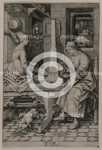 The Organ Player and His Wife, 1495-1503. Creator: Israhel van Meckenem (German, c. 1440-1503).