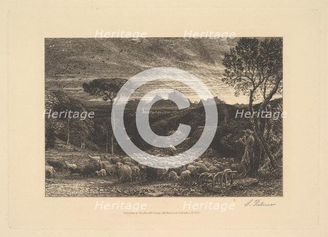 Opening the Fold, or Early Morning, 1880. Creator: Samuel Palmer.