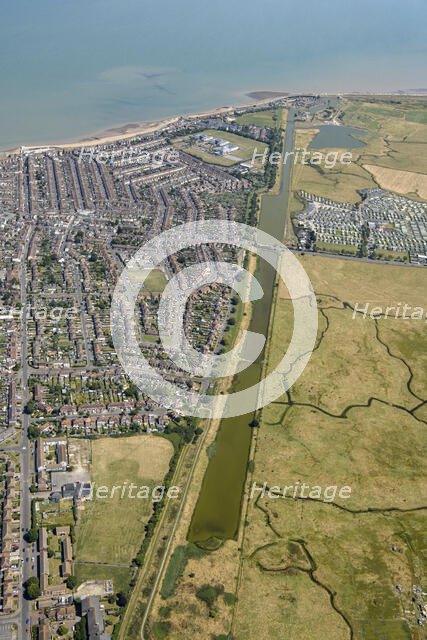 Queenborough Lines, fortifications protecting Sheerness dockyard from land attack, Kent, 2024. Creator: Damian Grady.