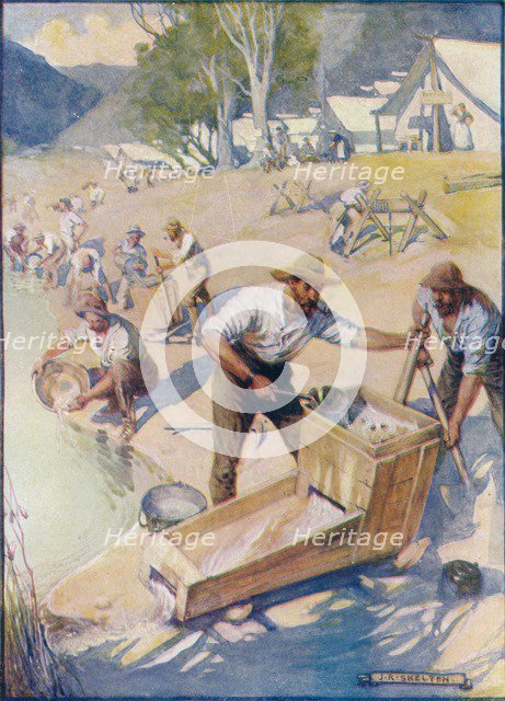 'All Day Long The Sound of the Pick and the Rumble of the Cradle Were Heard', c1908, (c1920).  Artist: Joseph Ratcliffe Skelton.