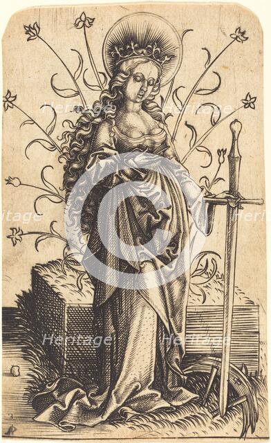 Saint Catherine, c. 1500. Creator: Master P. W. of Cologne.