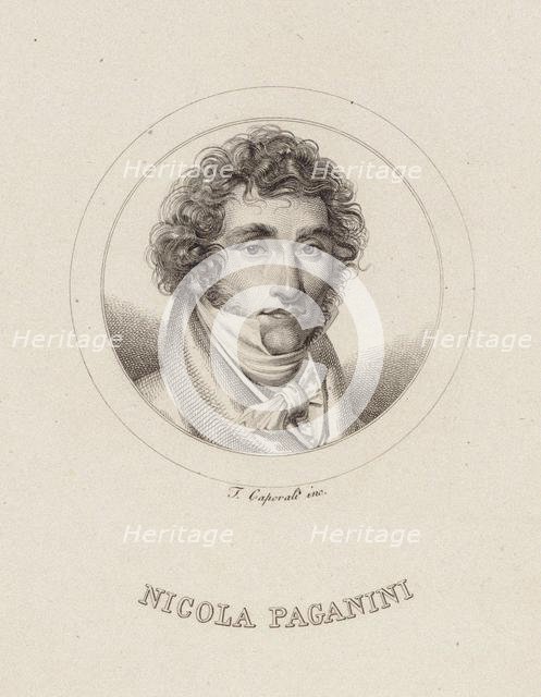 Portrait of Niccolò Paganini (1782-1840), 1840. Creator: Caporali, Filippo (1794-1848).