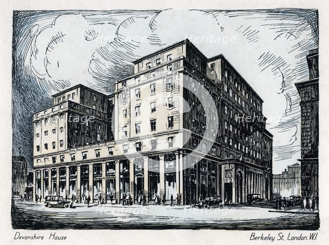 Devonshire House, Berkeley Street, London, c1910-1929(?). Artist: Unknown