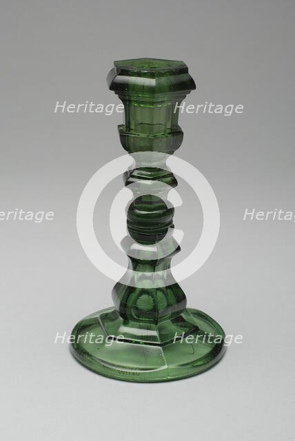 Pair of Candlesticks, 19th century. Creator: Boston and Sandwich Glass Company.